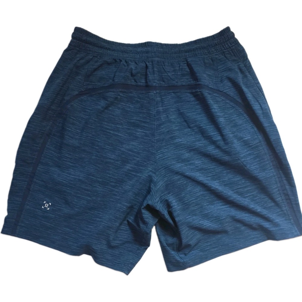 Lululemon Men's Pace Breaker 7" LINED Shorts Small Heather Iron Blue
